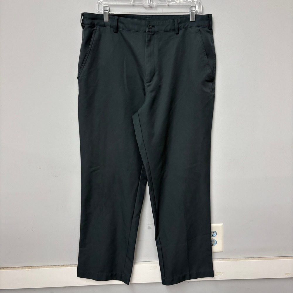 Nike‎ Golf Dri-FIT Mens 34x30 Gray Flat Front Chino Pants 407193-068 Anthracite